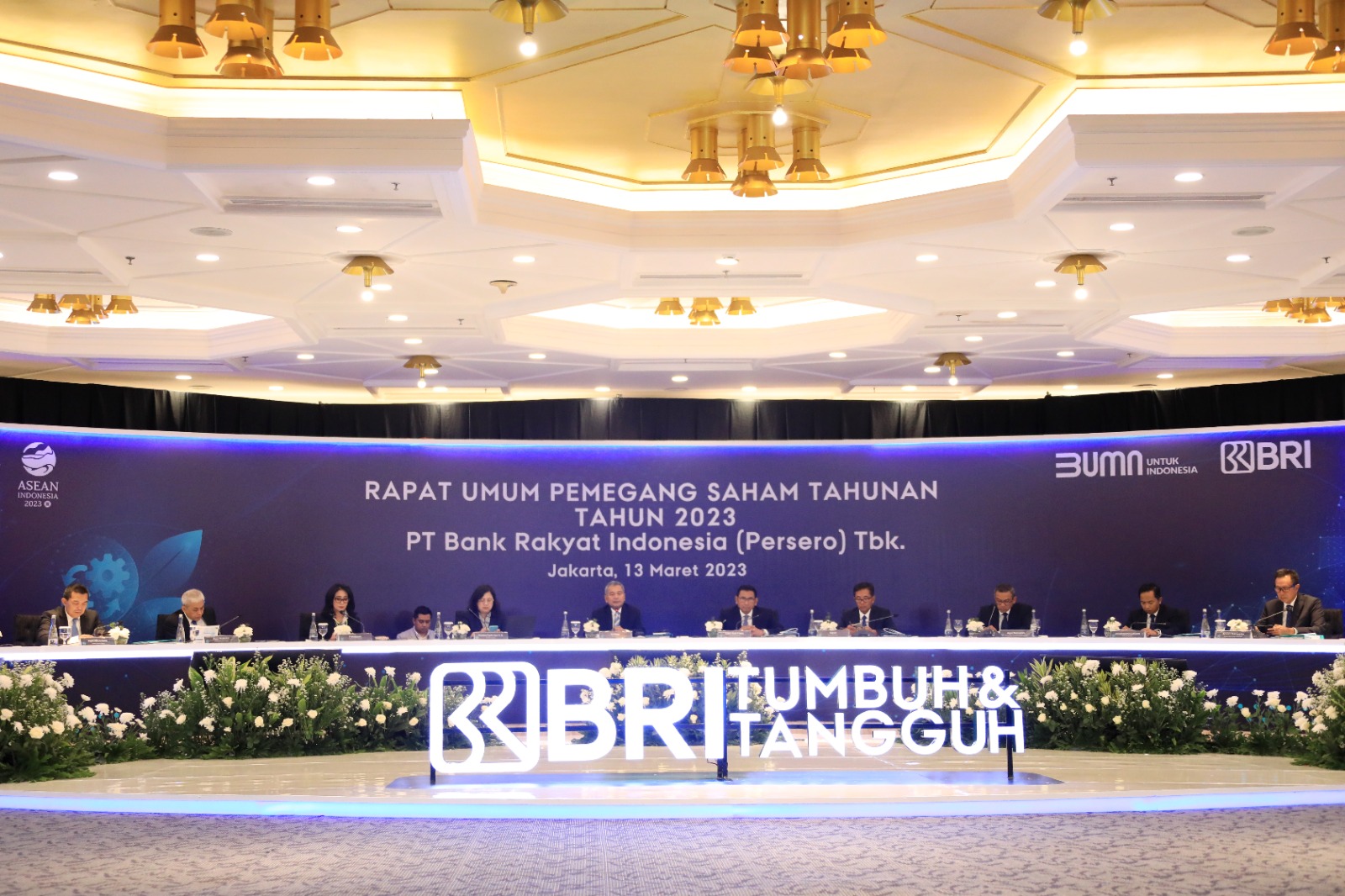 PT. Bank Rakyat Indonesia (Persero) Tbk atau BRI menggelar Rapat Umum Pemegang Saham Tahunan (RUPST) 2023 di Jakarta, Senin (13/3).