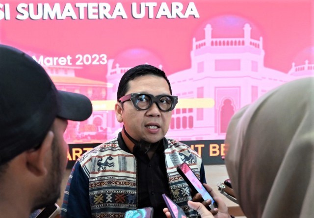 Ketua Komisi II Ahmad Doli Kurnia usai memimpin pertemuan Kunjungan Kerja Reses Komisi II DPR ke Kota Medan, Sumatera Utara, Kamis (2/3).