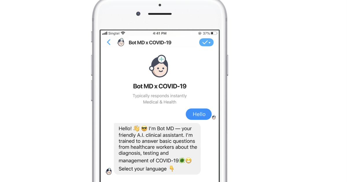 Halaman aplikasi Bot MD