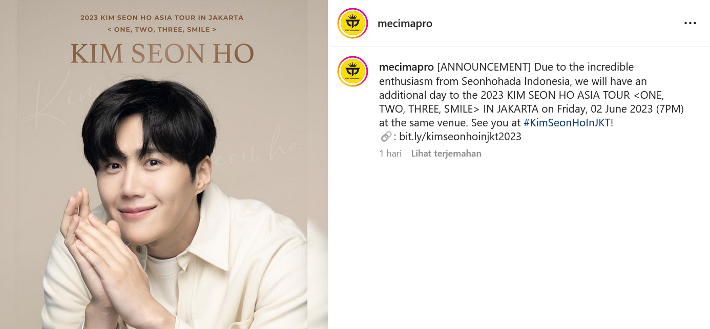 Poster acara fan meeting Kim Seon Ho.