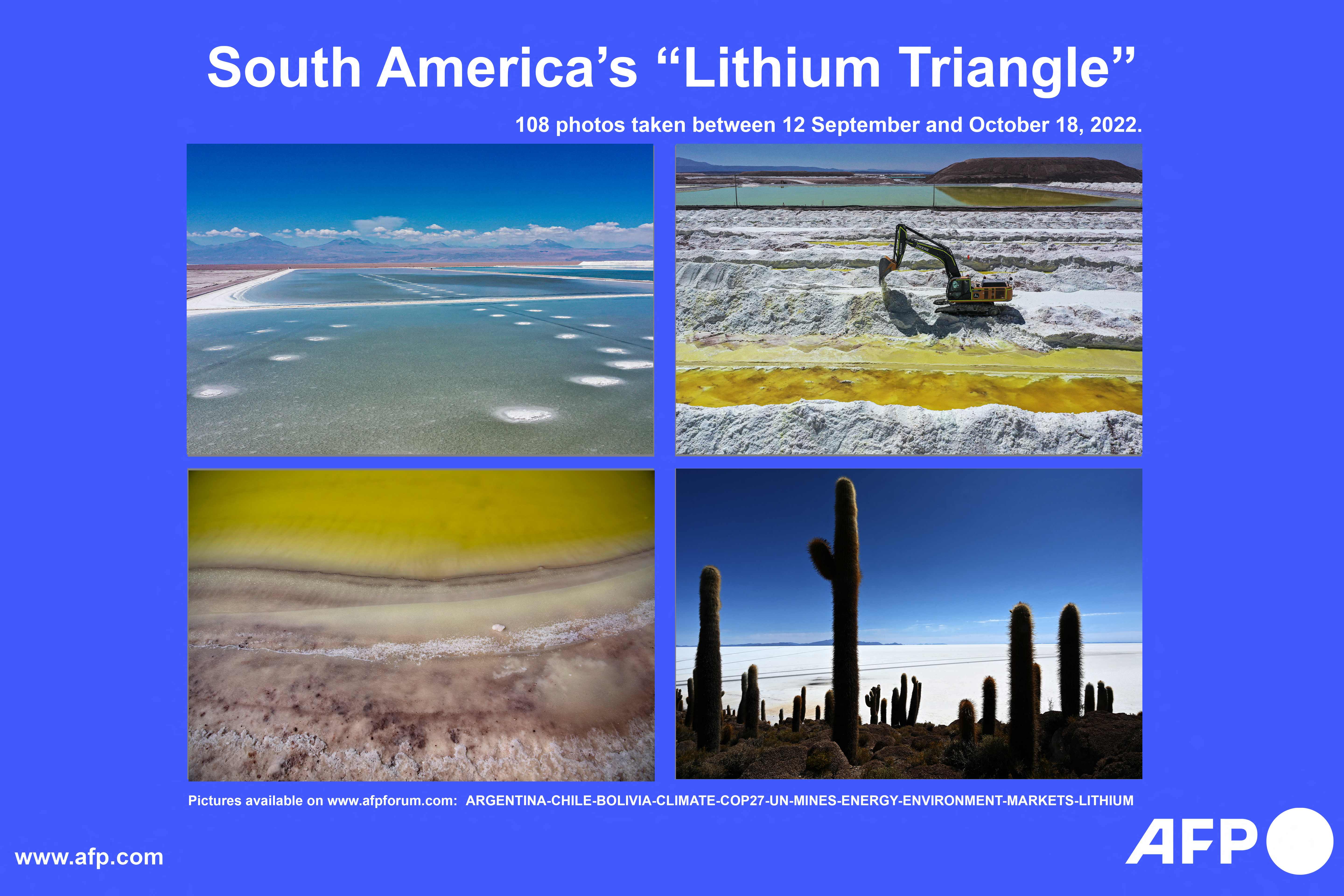 Argentina, Chile dan Bolivia merupakan kawasan Segitiga Litium di Amerika Selatan.