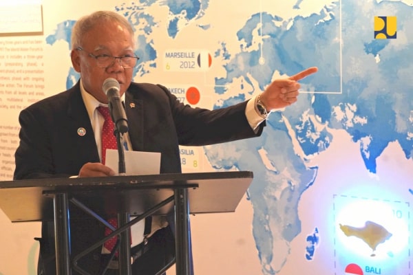 Menteri PUPR Basuki Hadimoeljono berbicara di forum UN 2023 Water Conference