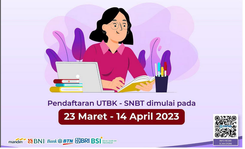 Pendaftaran UTBK SNBT 2023 dibuka 23 Maret-14 April 2023.