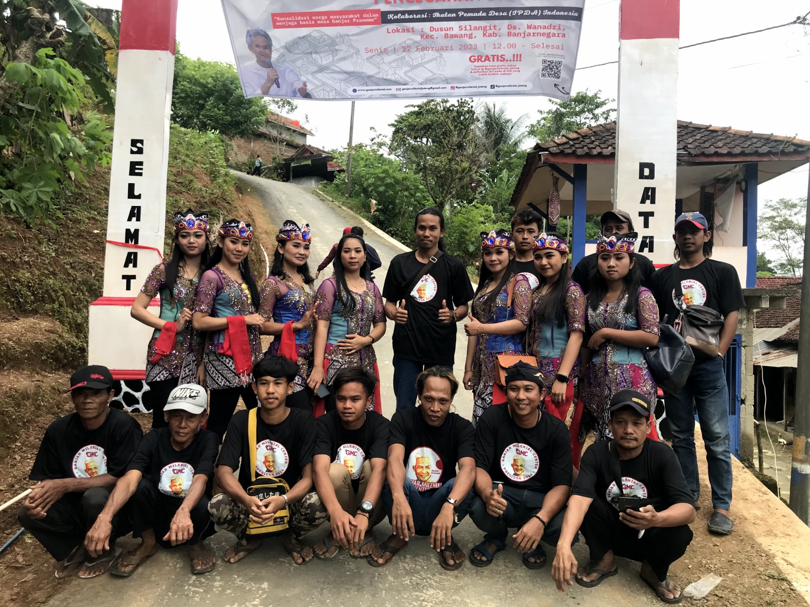 Relawan GMC Jateng mengajak Kesenian dari Dusun Silangit untuk sosialiasi penanganan dan pencegahan stunting