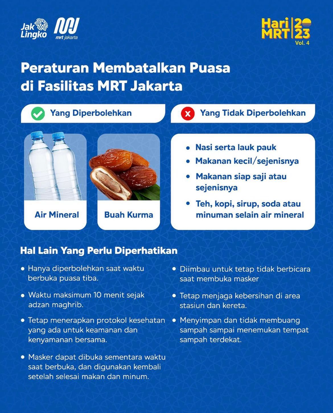 Informasi berbuka puasa di MRT Jakarta selama bulan Ramadan