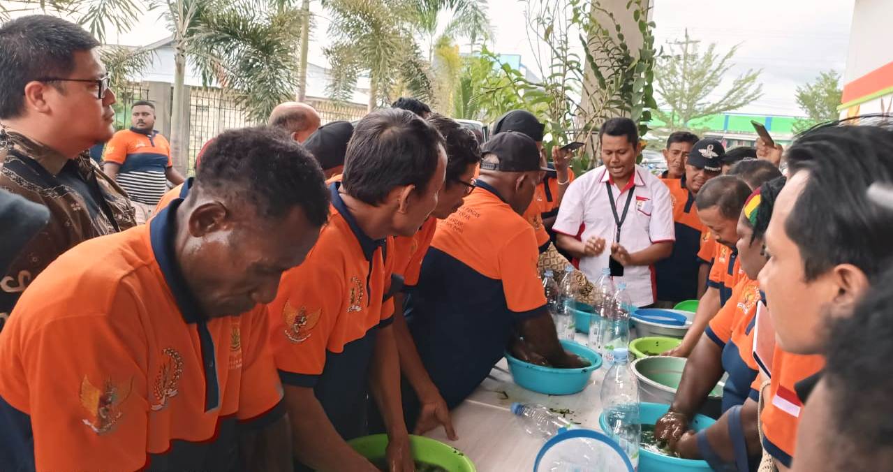 Suasana pelatihan bagi OAP di Keerom, Papua.