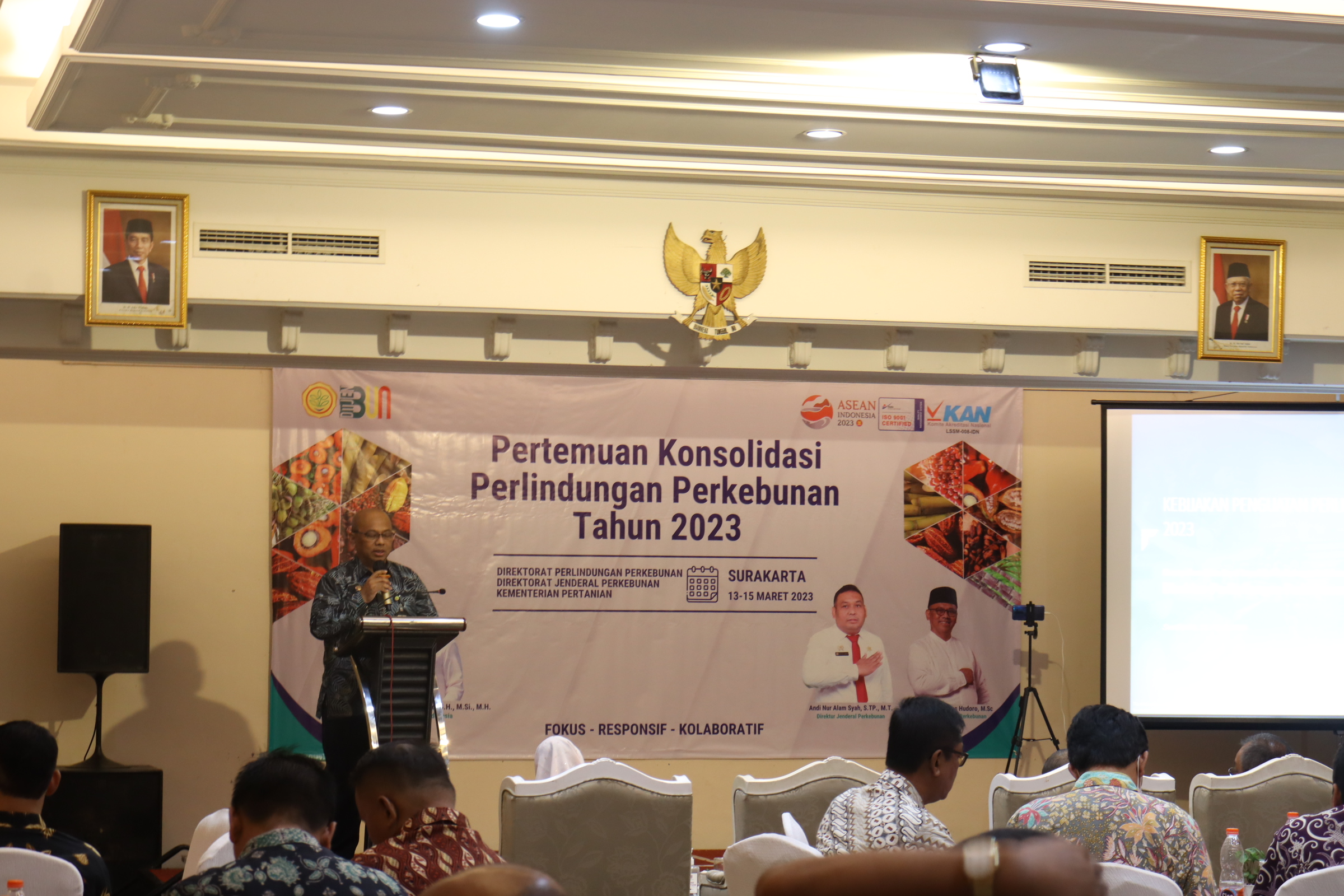 Acara Pertemuan Konsolidasi Perlindungan Perkebunan di Surakarta, yang digelar pada 13-15 Maret 2023.