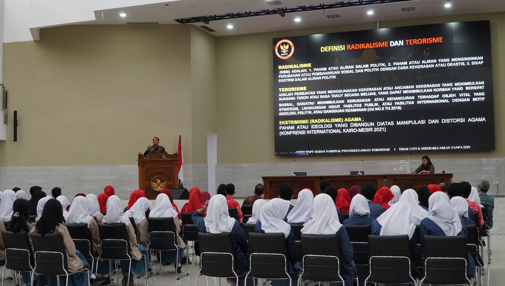 Kuliah Umum Pendidikan Anti Radikalisme, Selasa (14/03) di Universitas Tidar (UNTIDAR) Magelang, Jawa Tengah.