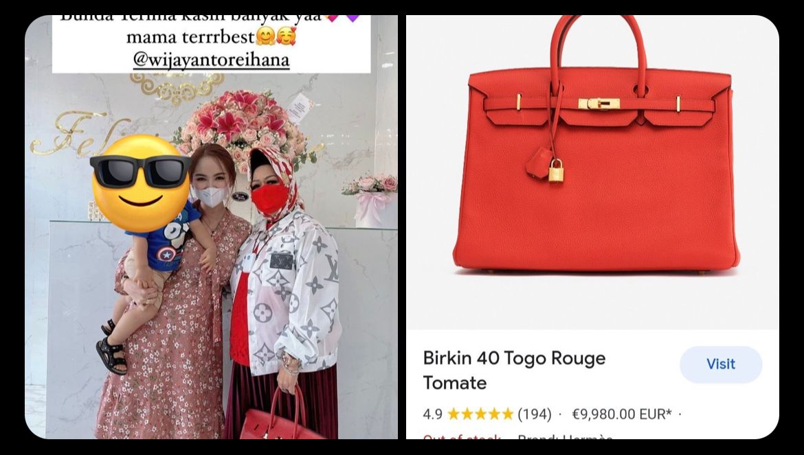Kadinkes Provinsi Lampung Reihana memamerkan tas Hermes Birkin