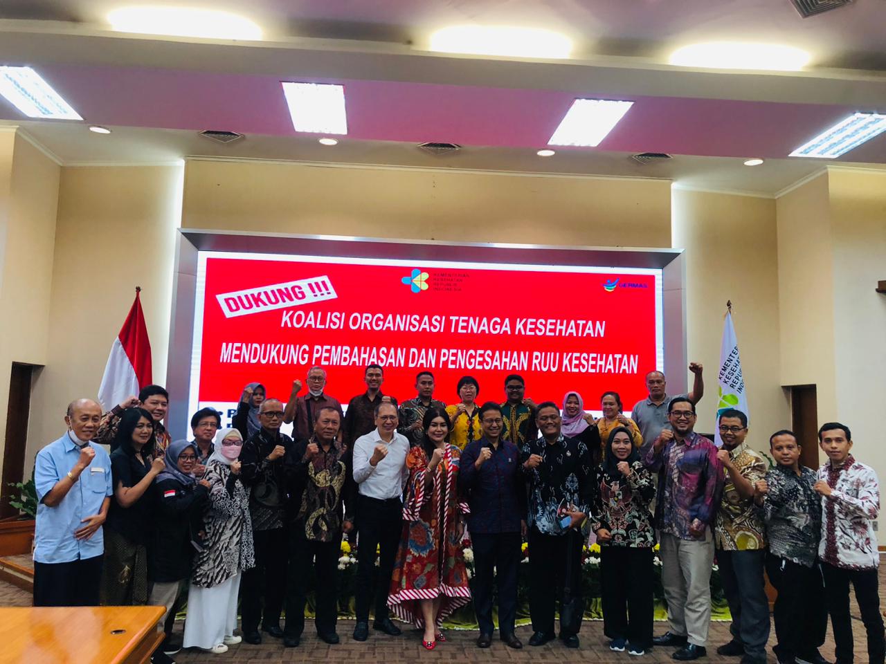 Koalisi Organisasi Tenaga Kesehatan menyatakan mendukung pengesahan RUU Kesehatan di Jakarta.