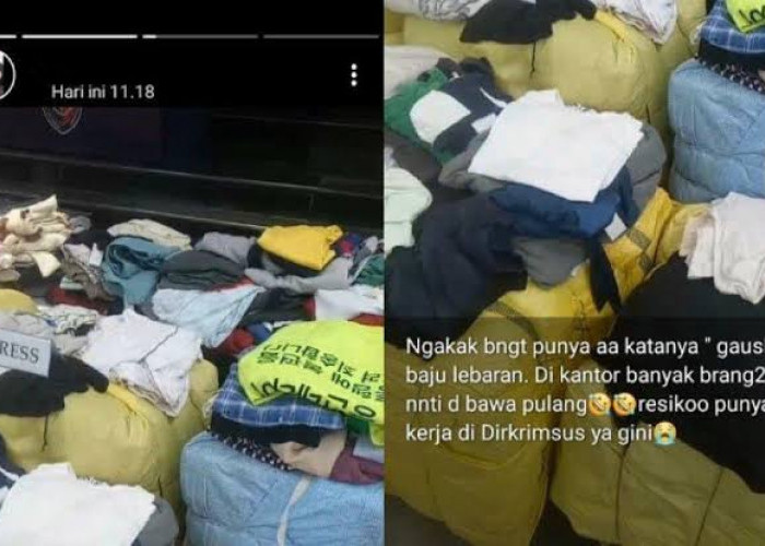 Status WhatsApp berisi pakaian bekas impor yang dibawa pulang