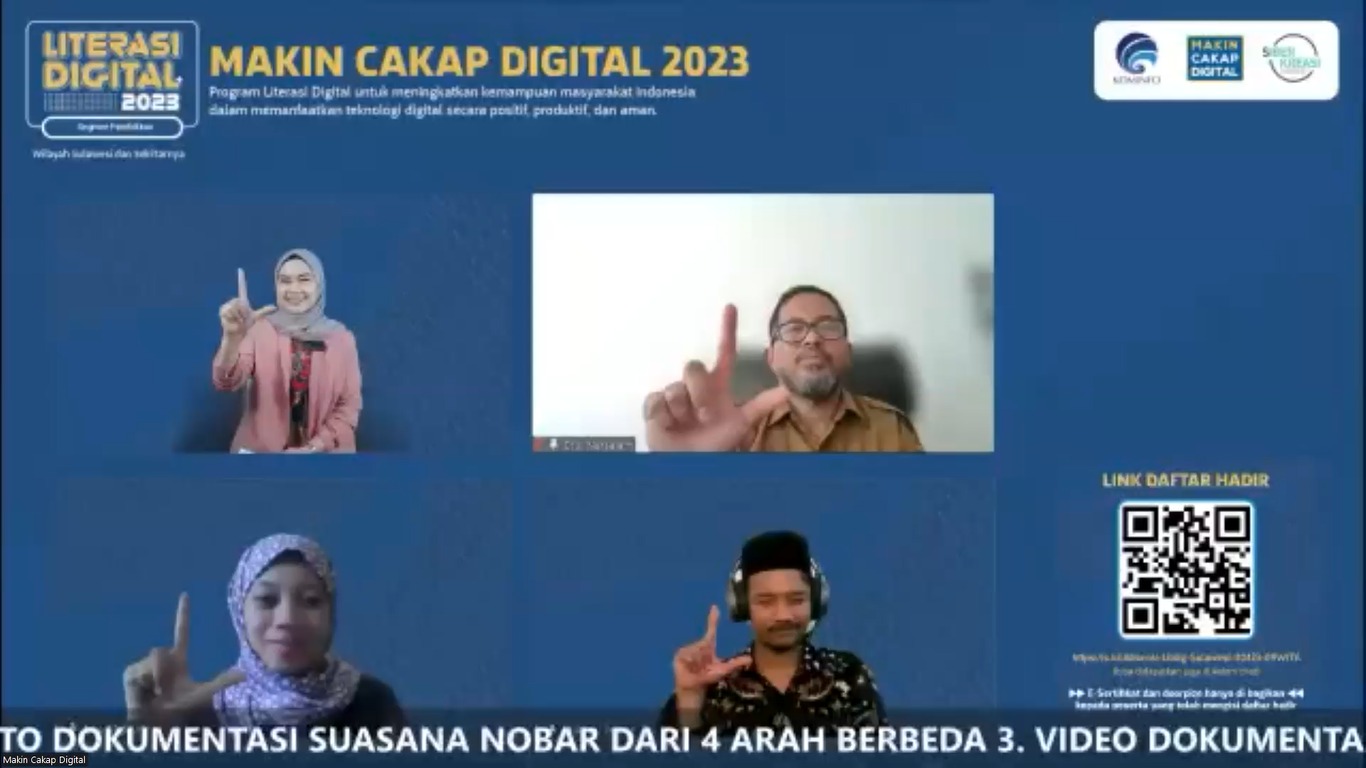 Literasi Digital dengan tema 'Makin Cakap Digital 2023' yang digelar Kemenkominfo secara daring di Kabupaten Bone, Sulsel.