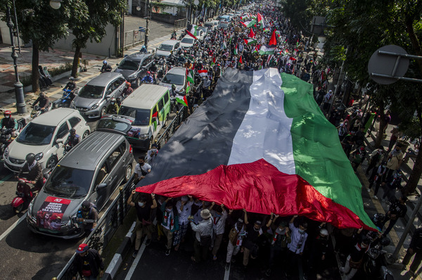 Aksi dukung Palestina di Bandung.