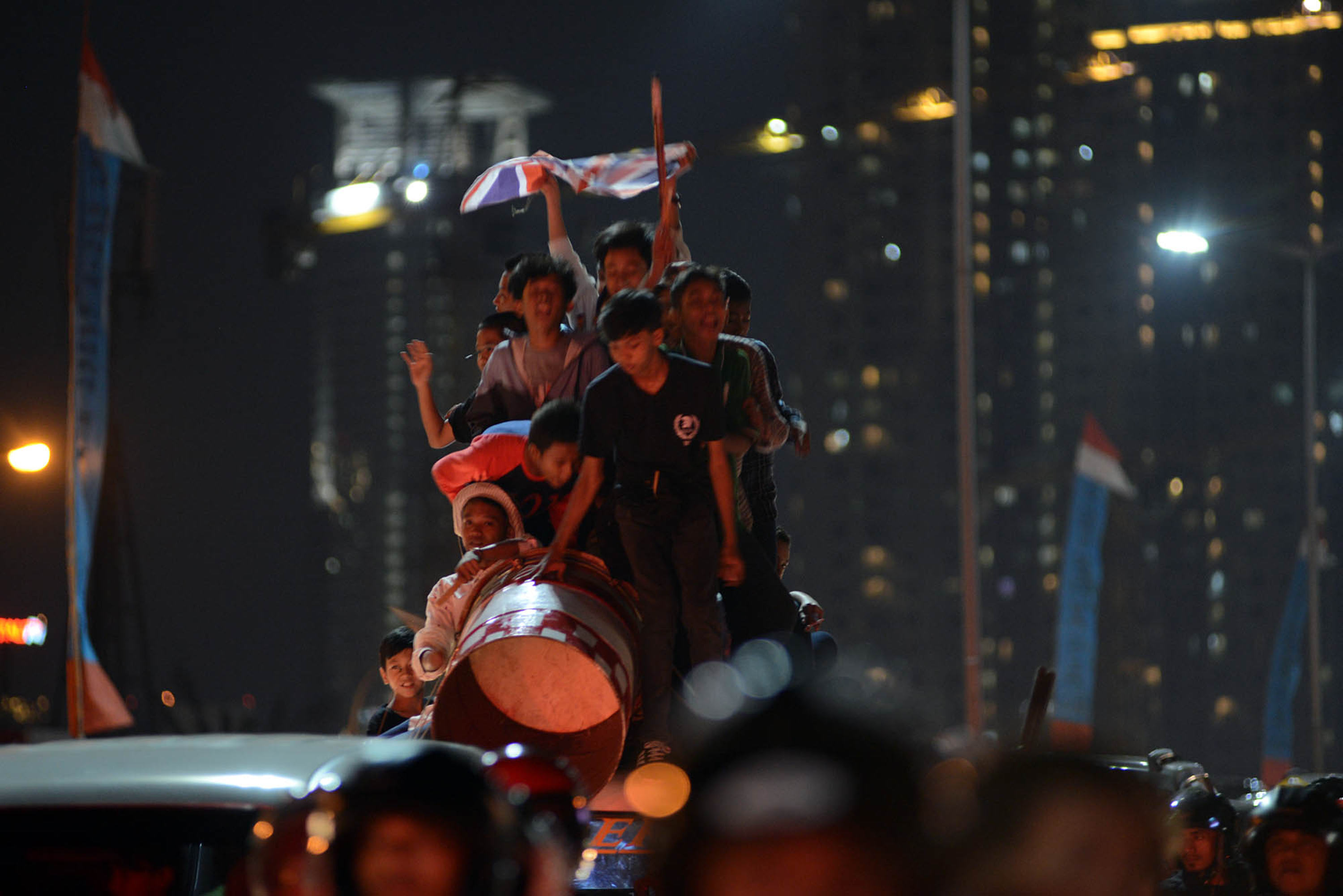 Suasana konvoi malam takbiran