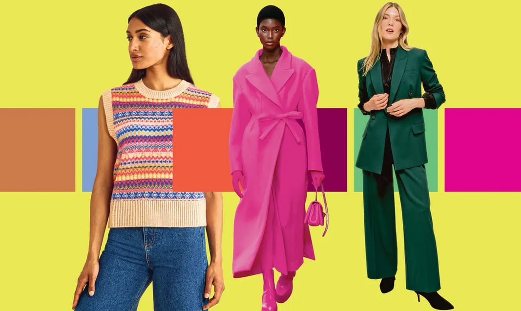 Ilustrasi busana dengan ragam warna.