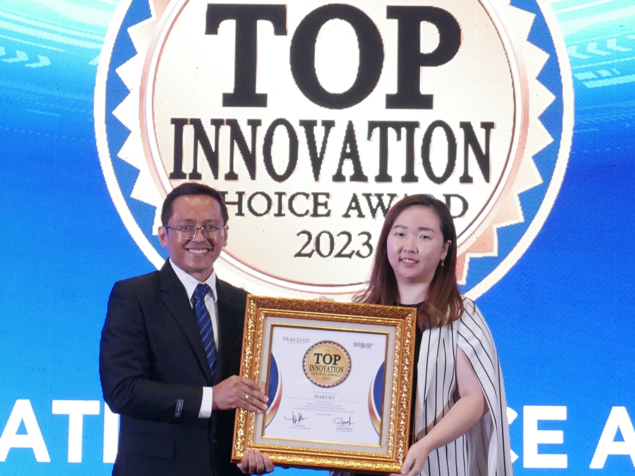 Makuku memperoleh penghargaan Inovasi Popok Dengan Inti Struktur Super Absorbent Polymer (SAP) Pertama di Indonesia dari Infobrand.id.
