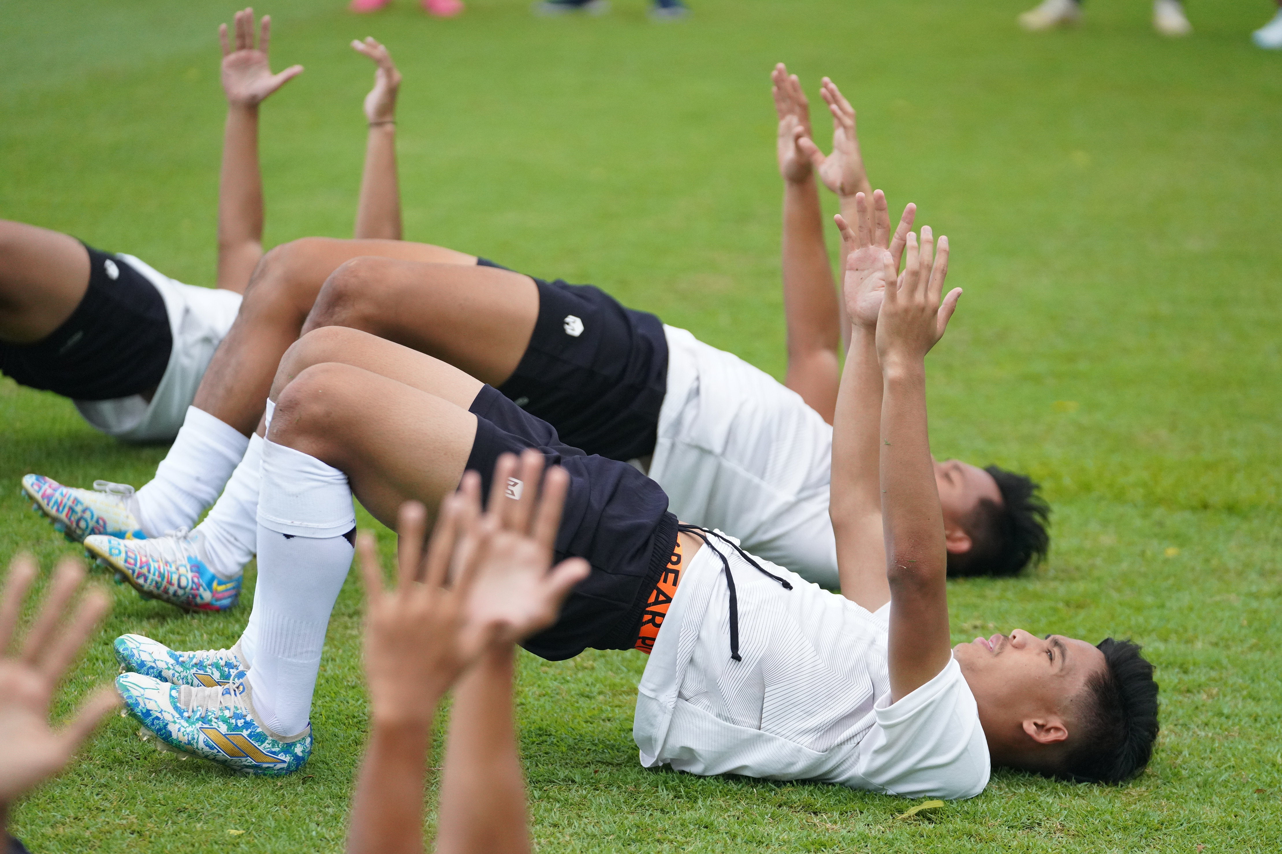 Pesepak bola tim U-22 Indonesia melakukan pemusatan latihan di Lapangan B, Senayan, 