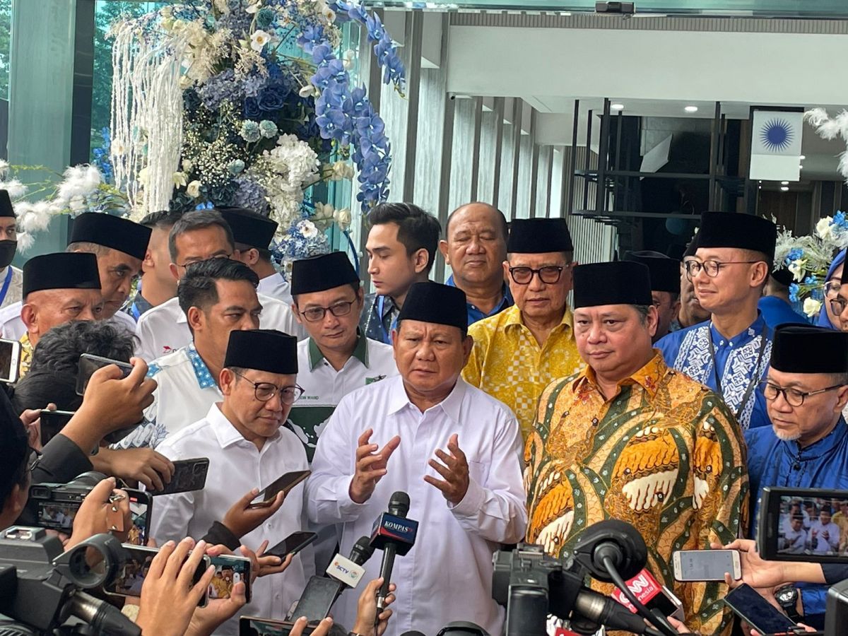Ketua Umum Partai Gerindra Prabowo Subianto di Kantor DPP Partai Amanat Nasional (PAN), Jakarta Selatan, Minggu (2/3/2023).