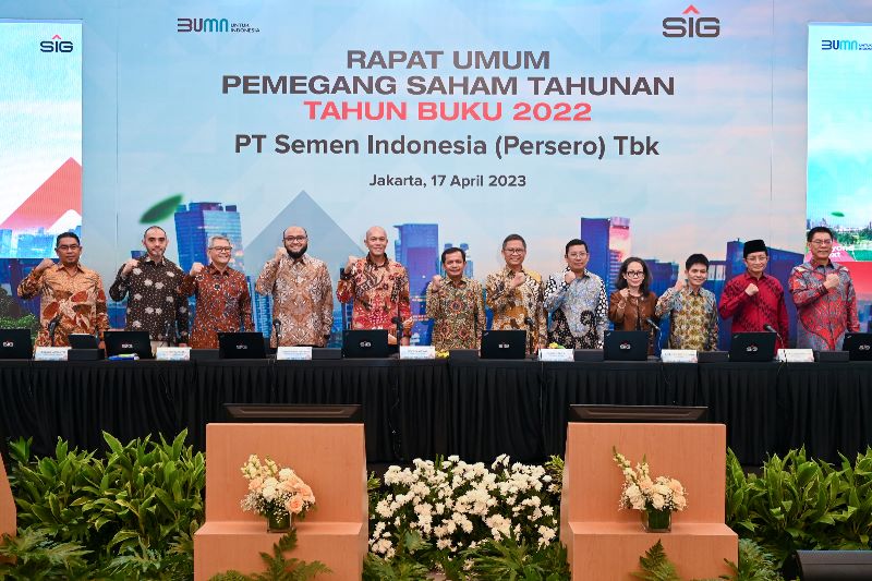 SIG menyelenggarakan Rapat Umum Pemegang Saham Tahunan 2023 di Jakarta, Senin (17/4/2023).