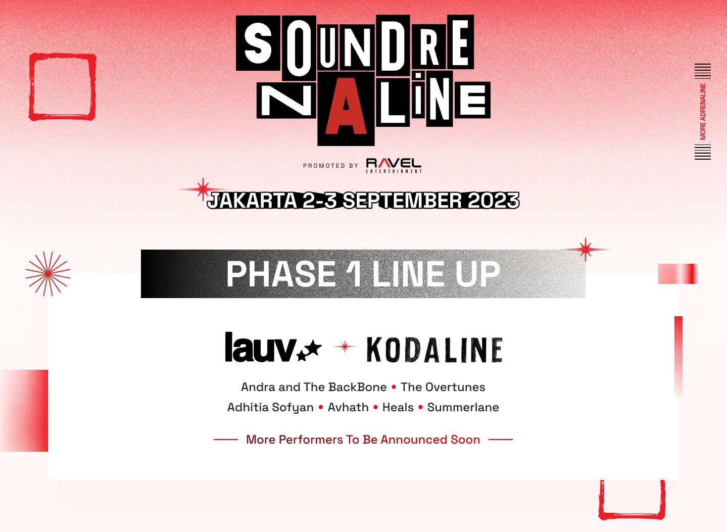 Daftar para penampil di Soundrenaline 2023.