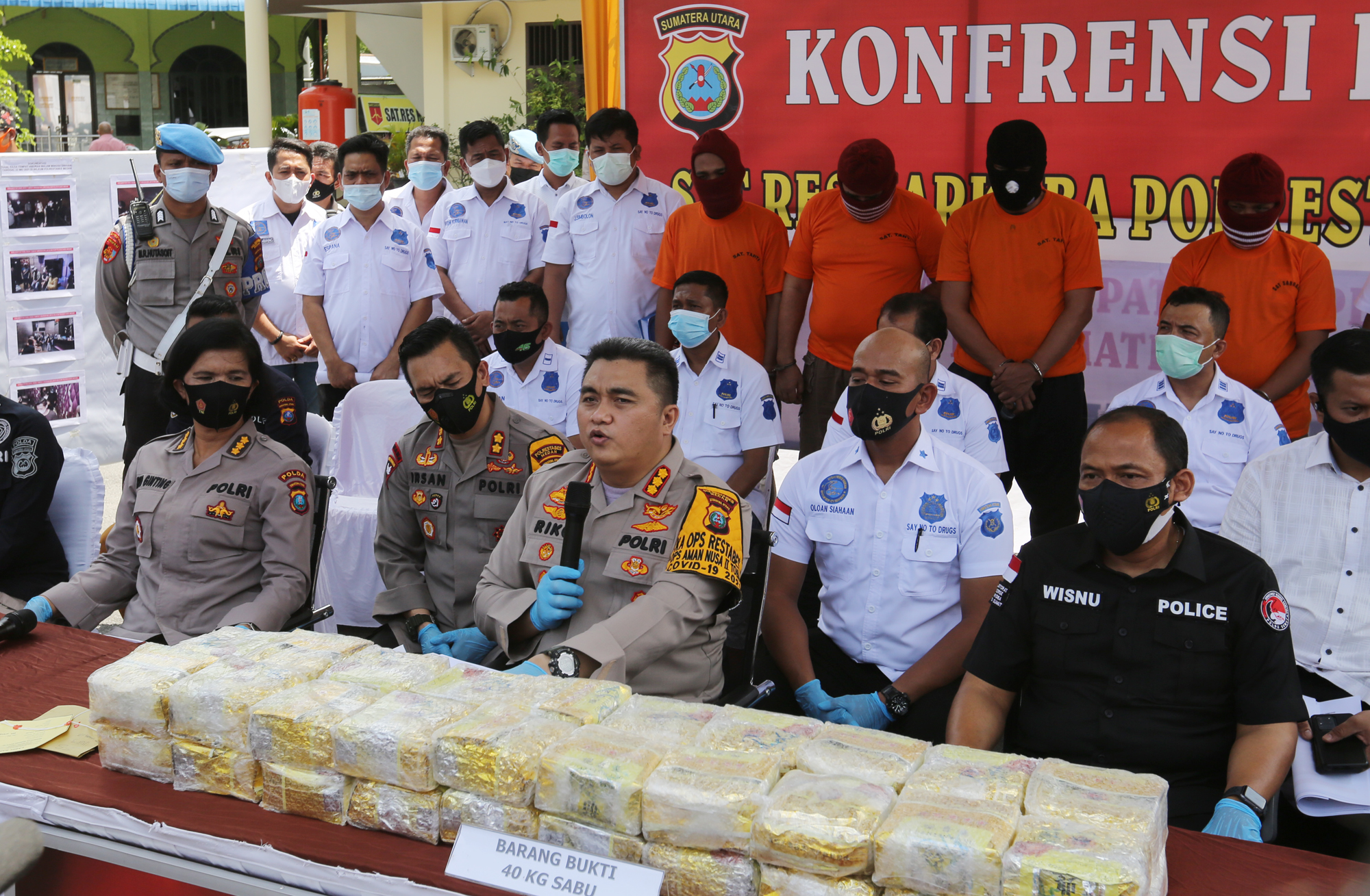 Polrestabes Medan mengumumkan penyitaan sejumlah barang bukti narkoba