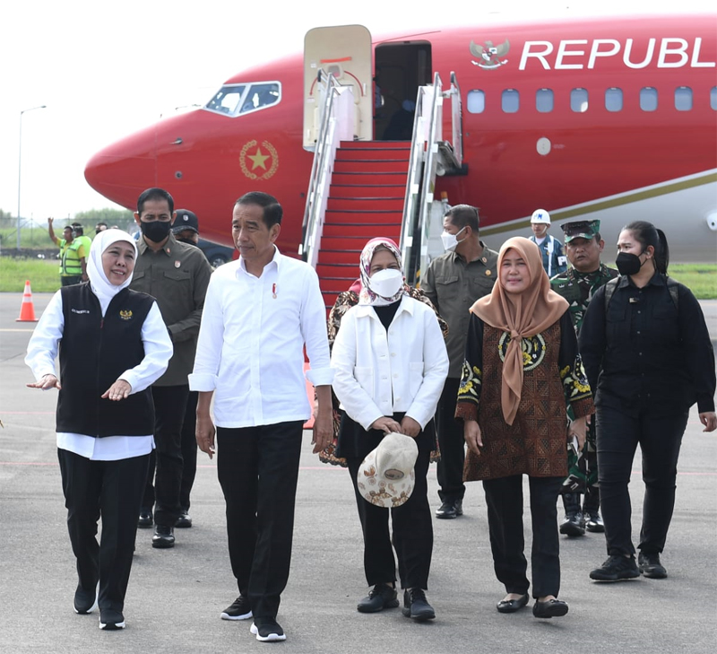 Kedatangan Presiden Joko Widodo di Jawa Timur.