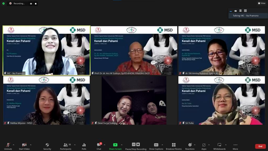 Webinar dengan tema “Kenali, Pahami dan Berteman dengan Kanker Kolorektal”.