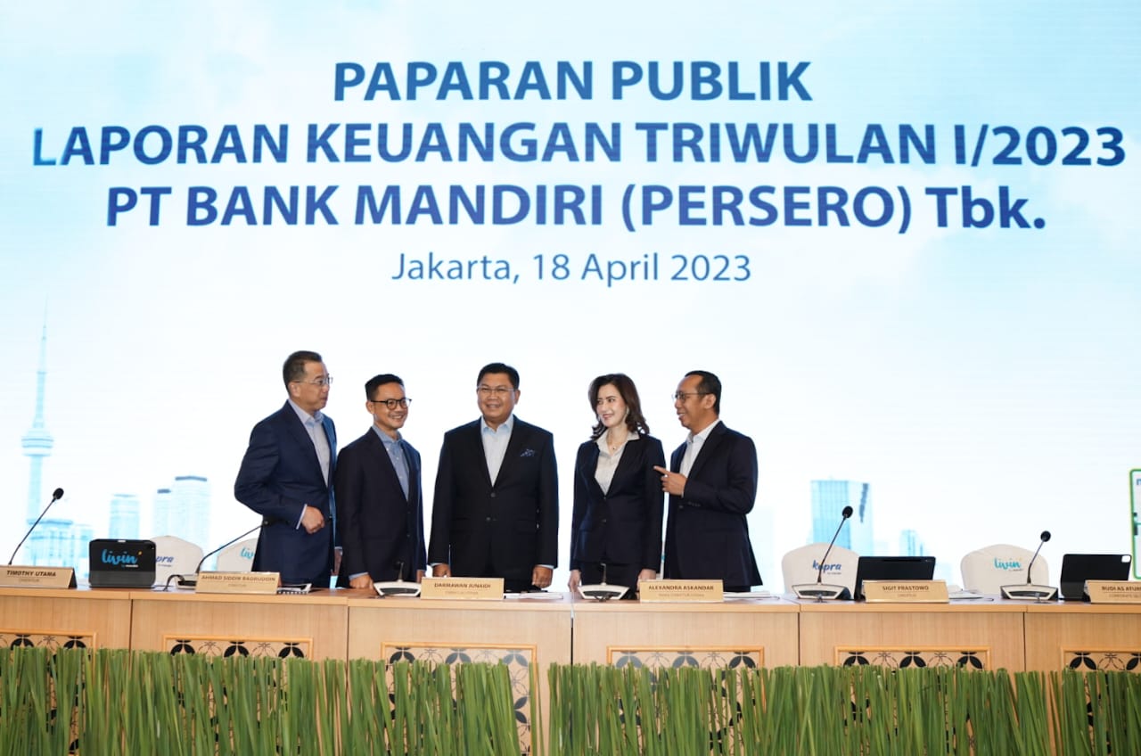 Direksi Bank Mandiri menyampaikan laporan keuangan triwulan I 2023