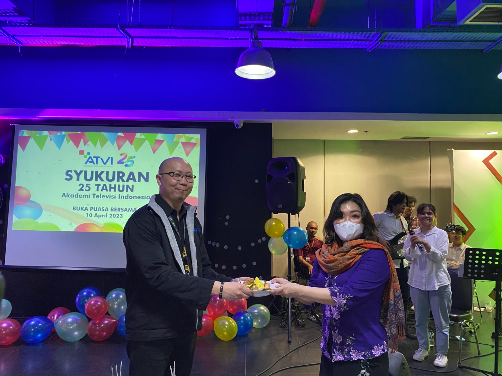 Acara Syukuran Dies Natalis ke-25 Akademi Televi Indonesia (ATVI), di Jakarta, Senin (10/4) malam.