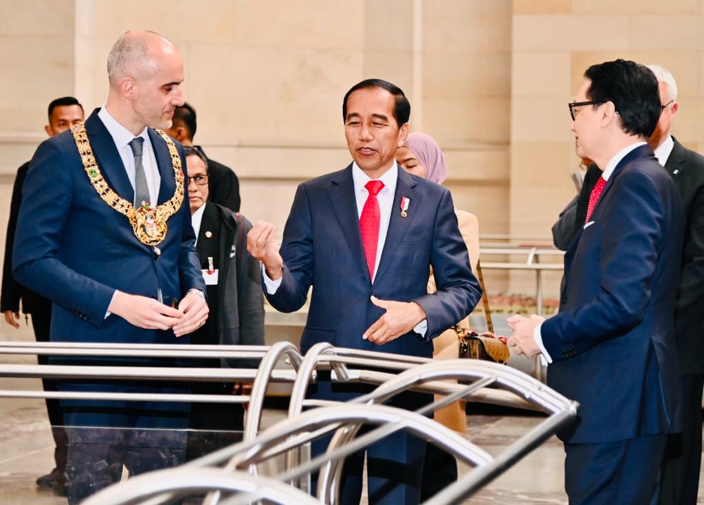 Presiden Joko Widodo di Hannover, jerman, Minggu (16/4)