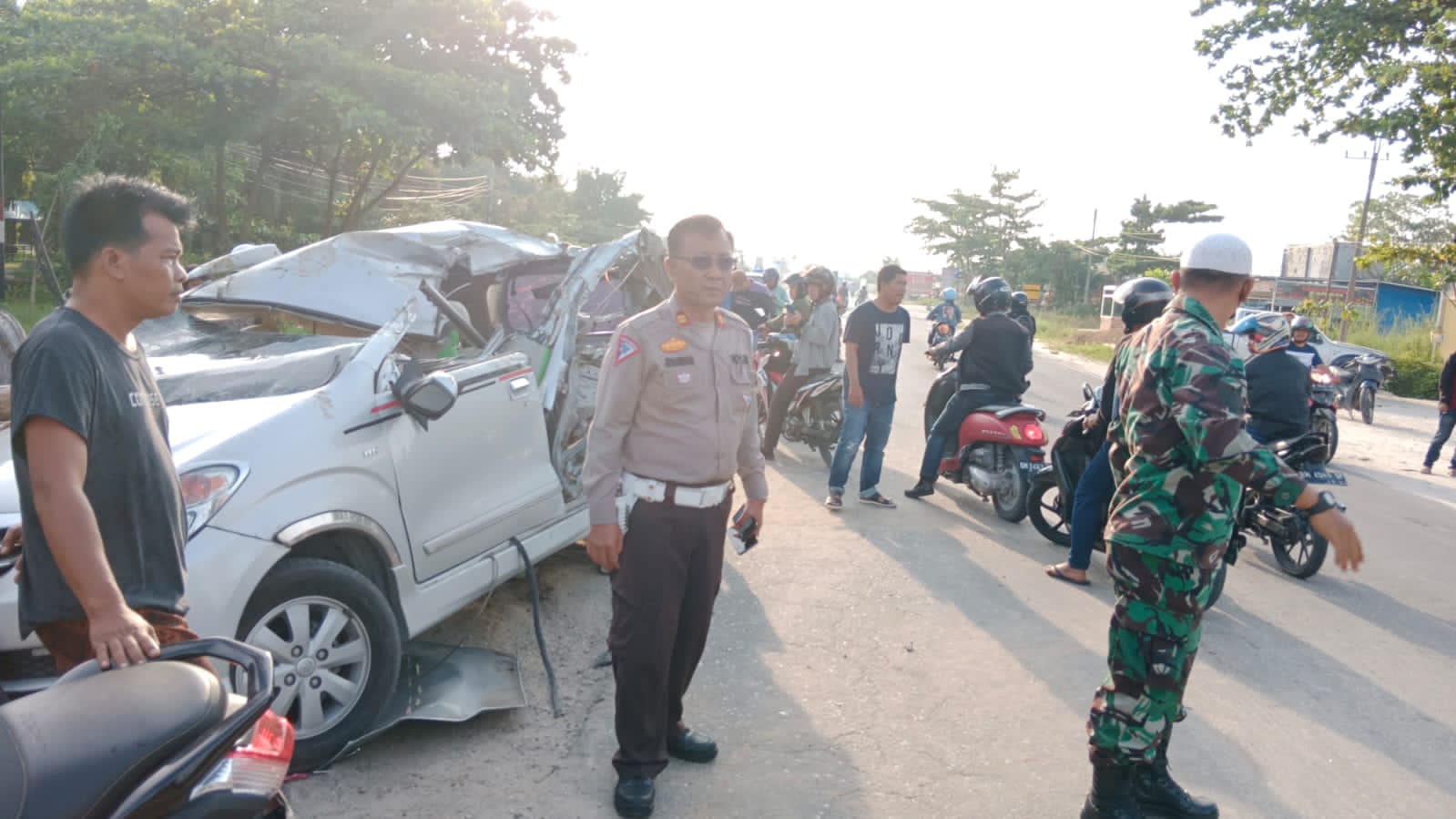 TKP kecelakaan maut di Kampar, Riau
