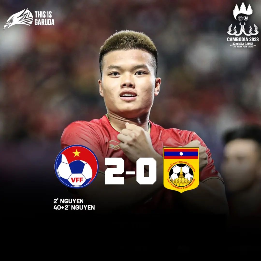 TIM nasional sepak bola Vietnam U-22 menang melawan Laos dalam laga perdana Grup B SEA Games 2023 di Kamboja, Minggu (30/4).