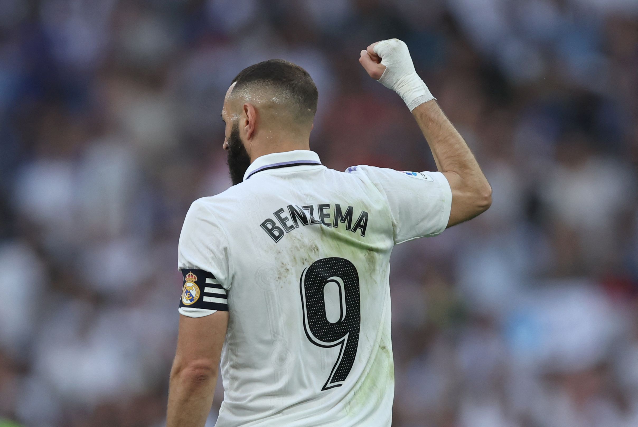 Penyerang Real Madrid Karim Benzema.
