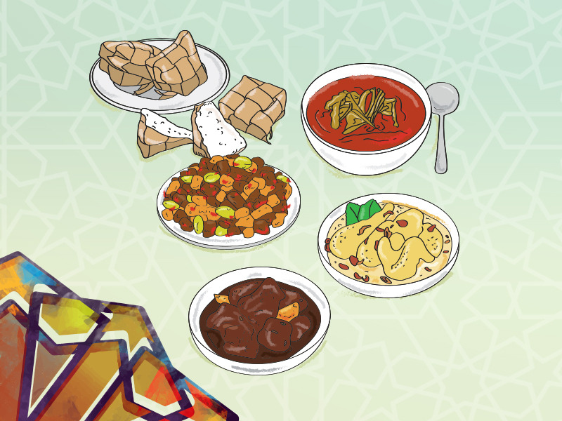 Ilustrasi hidangan lebaran