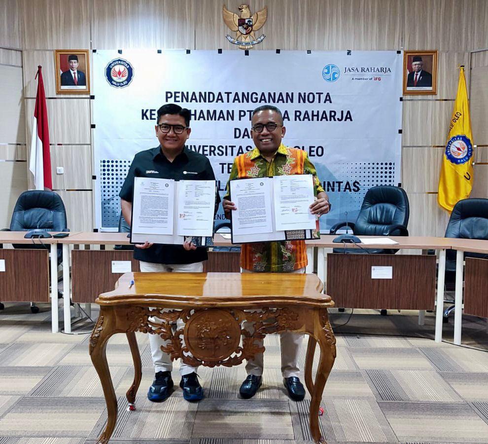 MoU antara Jasa Raharja dengan Universitas Halu Oleo tentang Sinergi Keselamatan Lalu Lintas.