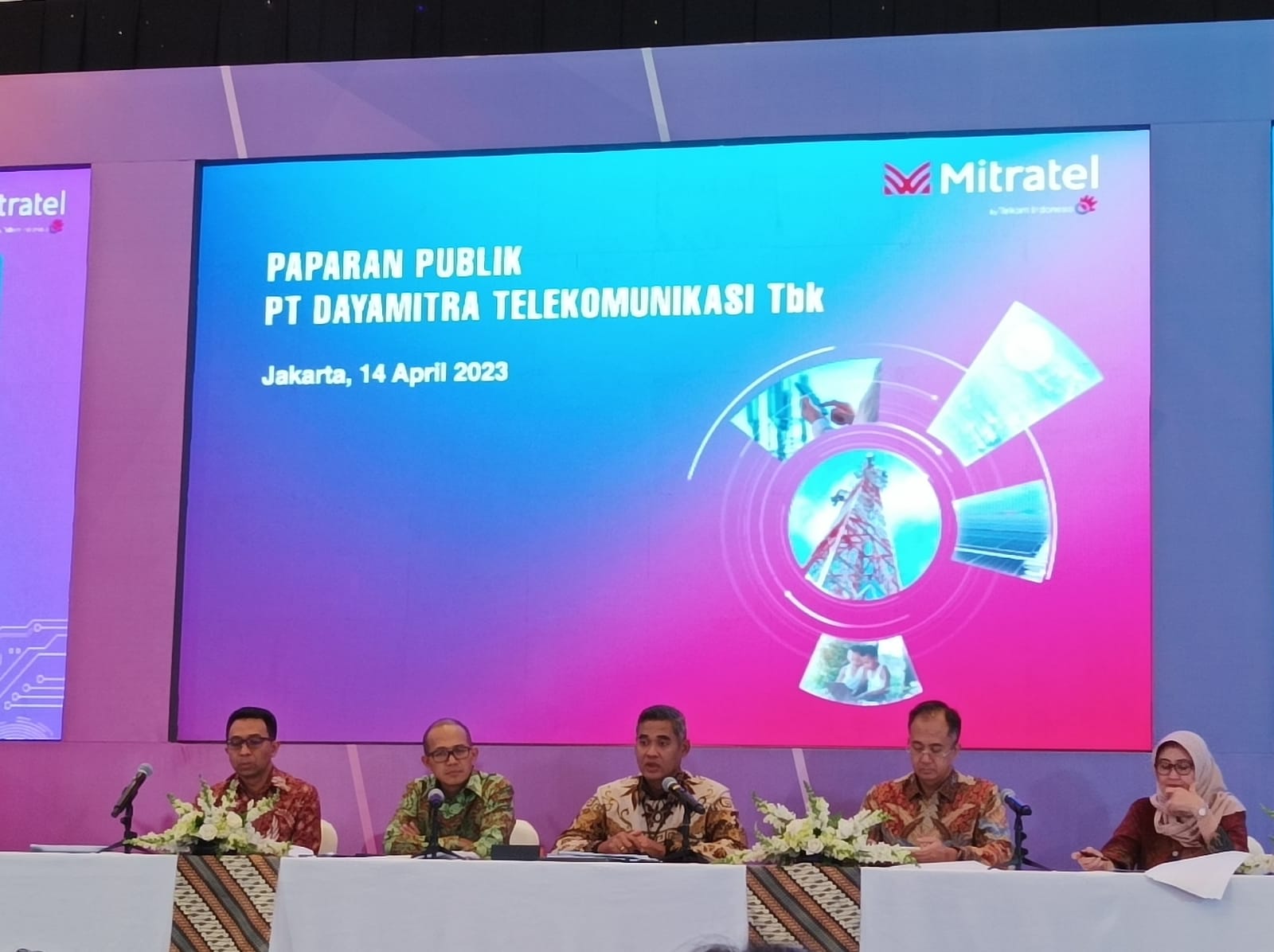 Jajaran direksi Mitratel saat public expose menjelaskan hasil RUPS Tahunan perseroan.