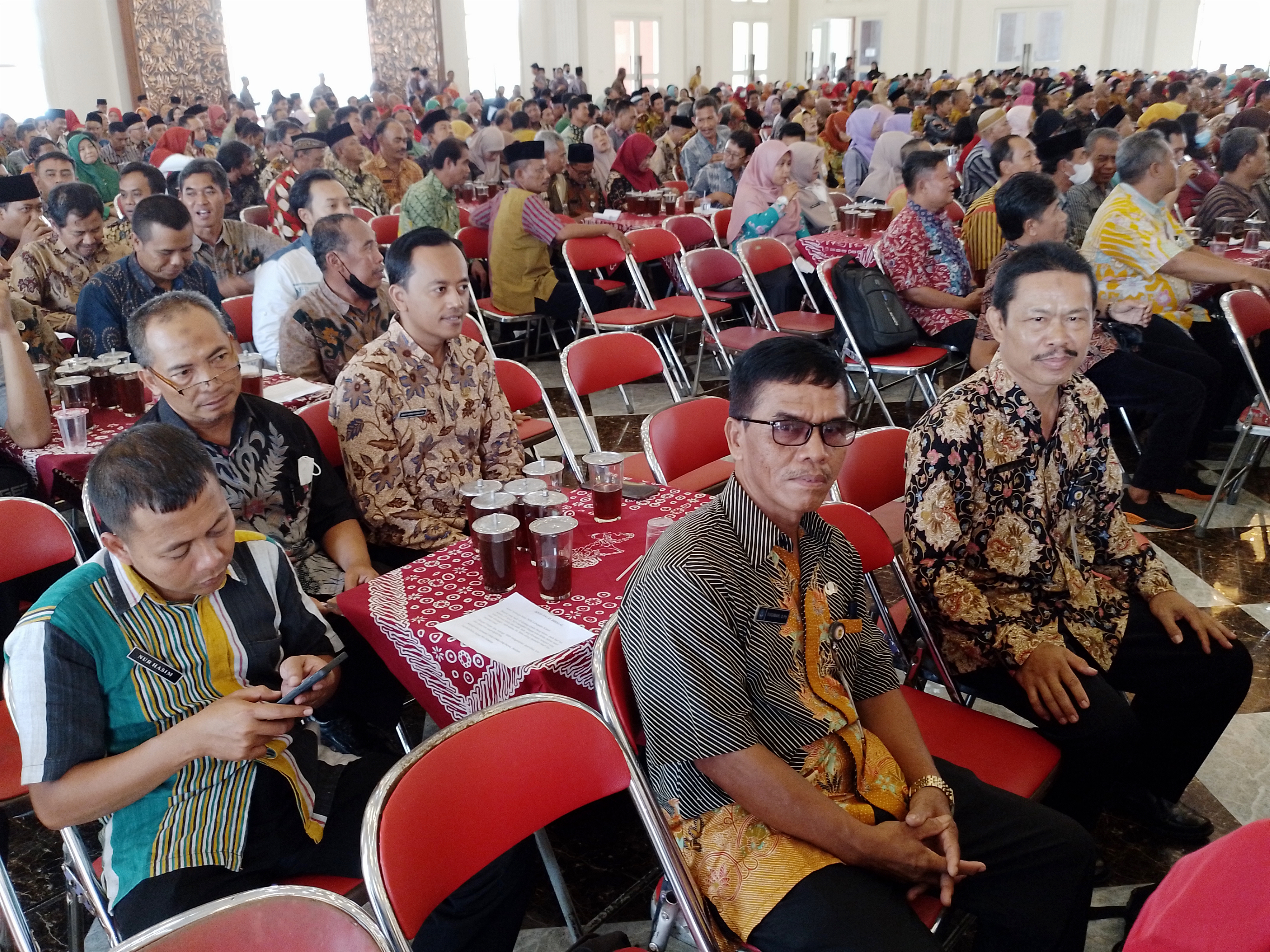 Para guru yang tergabung dalam PGRI di Klaten menggelar silaturahmi dan halalbihalal