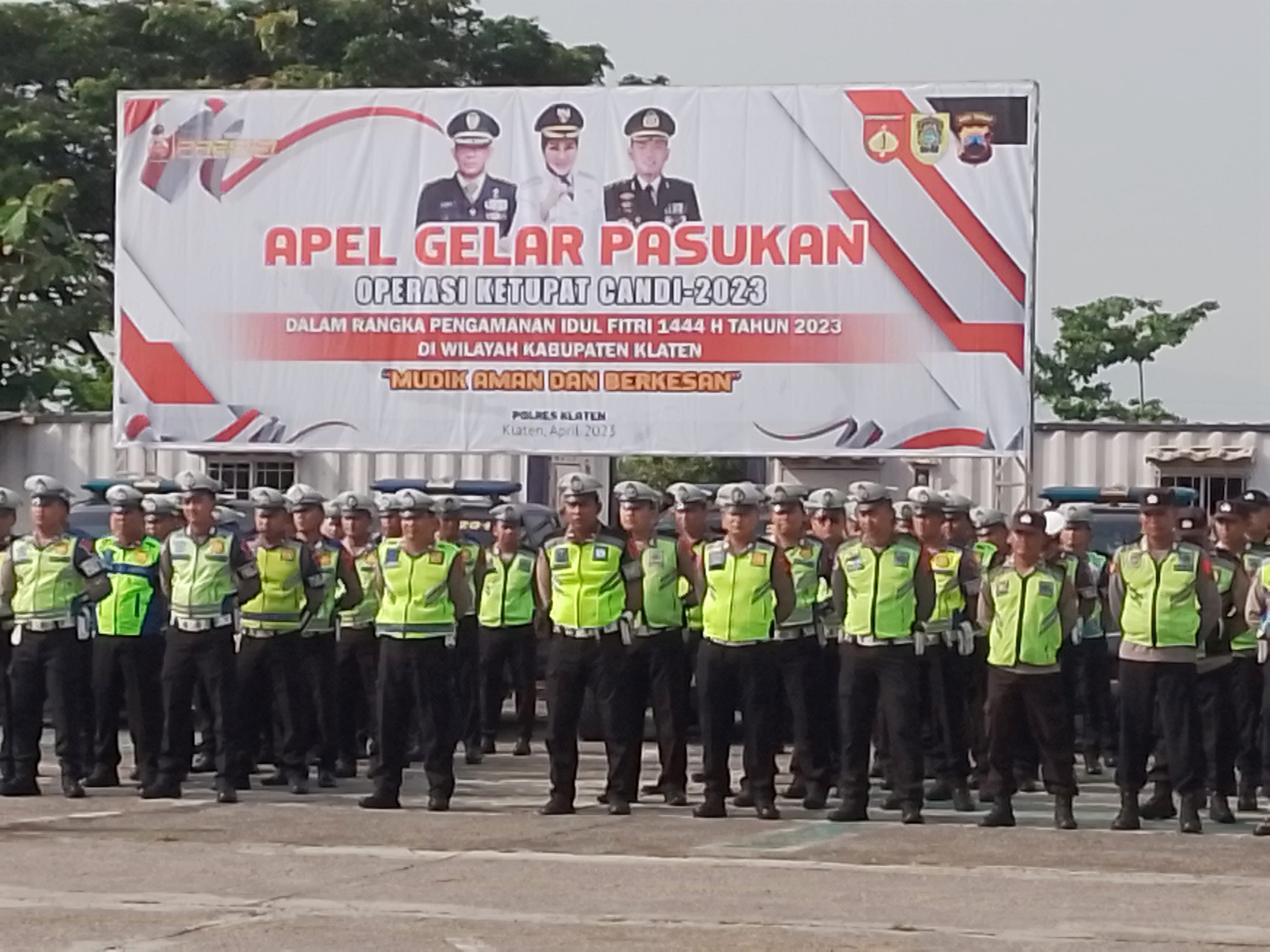 Polres Klaten menggelar Apel Pasukan Pengamanan Operasi Ketupat Candi 2023