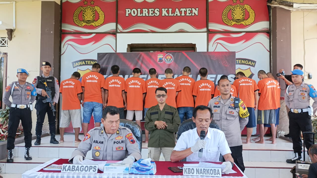 Polres Klaten Tangkap 12 Tersangka Kasus Narkoba