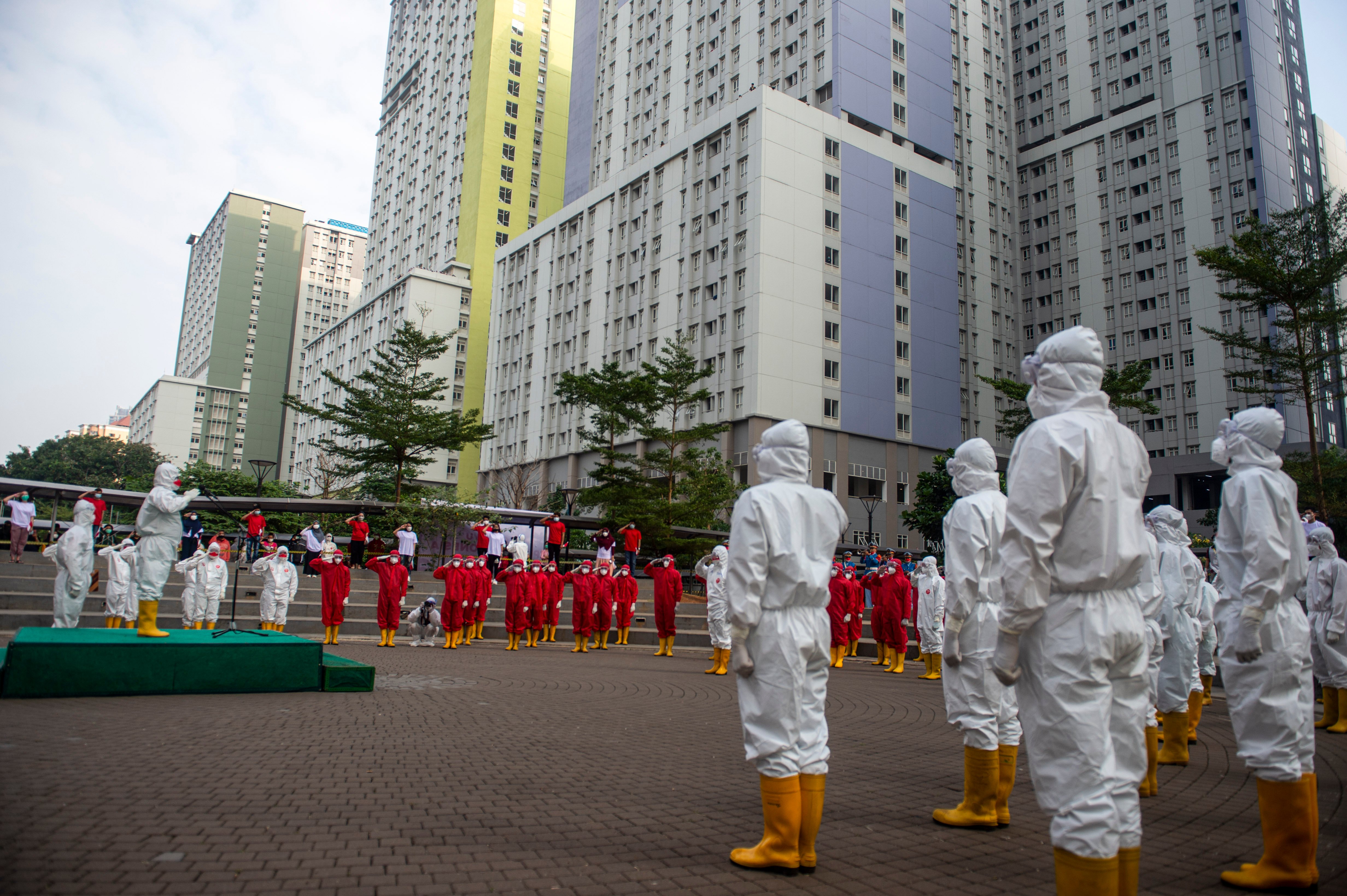 PERINGATAN HUT KE-76 RI DI RSDC WISMA ATLET TAHUN 2021.