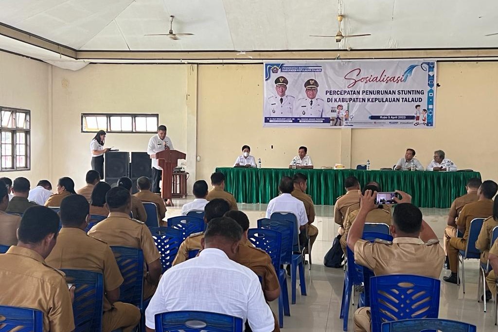 Pemerintah Kabupaten Kepulauan Talaud mengadakan sosialisasi percepatan penurunan stunting pada Rabu (5/4) di Aula Syakina Melonguane.