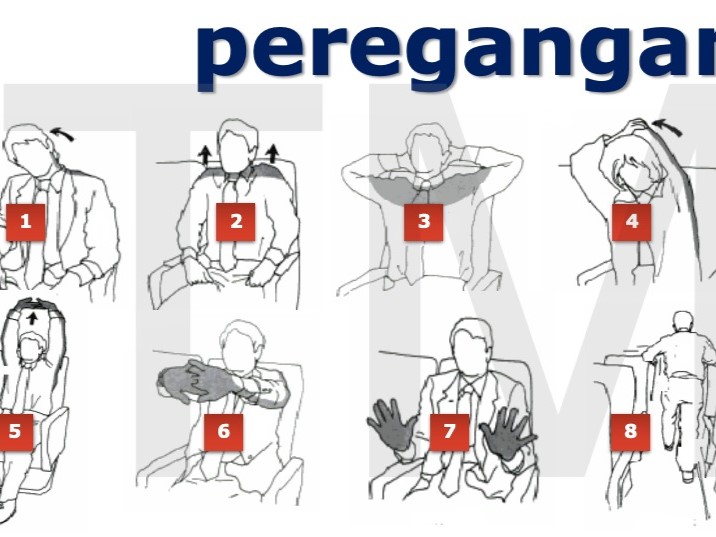 Ilustrasi peregangan dalam perjalanan.