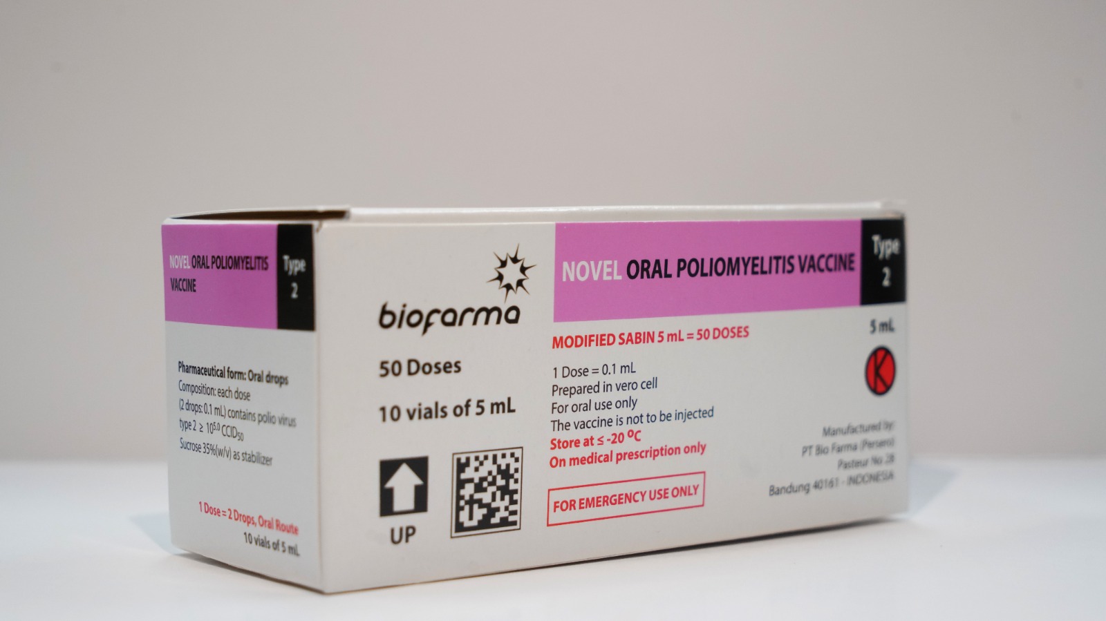 Novel Oral Polio Vaksin tipe 2 (nOPV2) adalah vaksin polio generasi baru yang pertama di dunia produksi Bio Farma