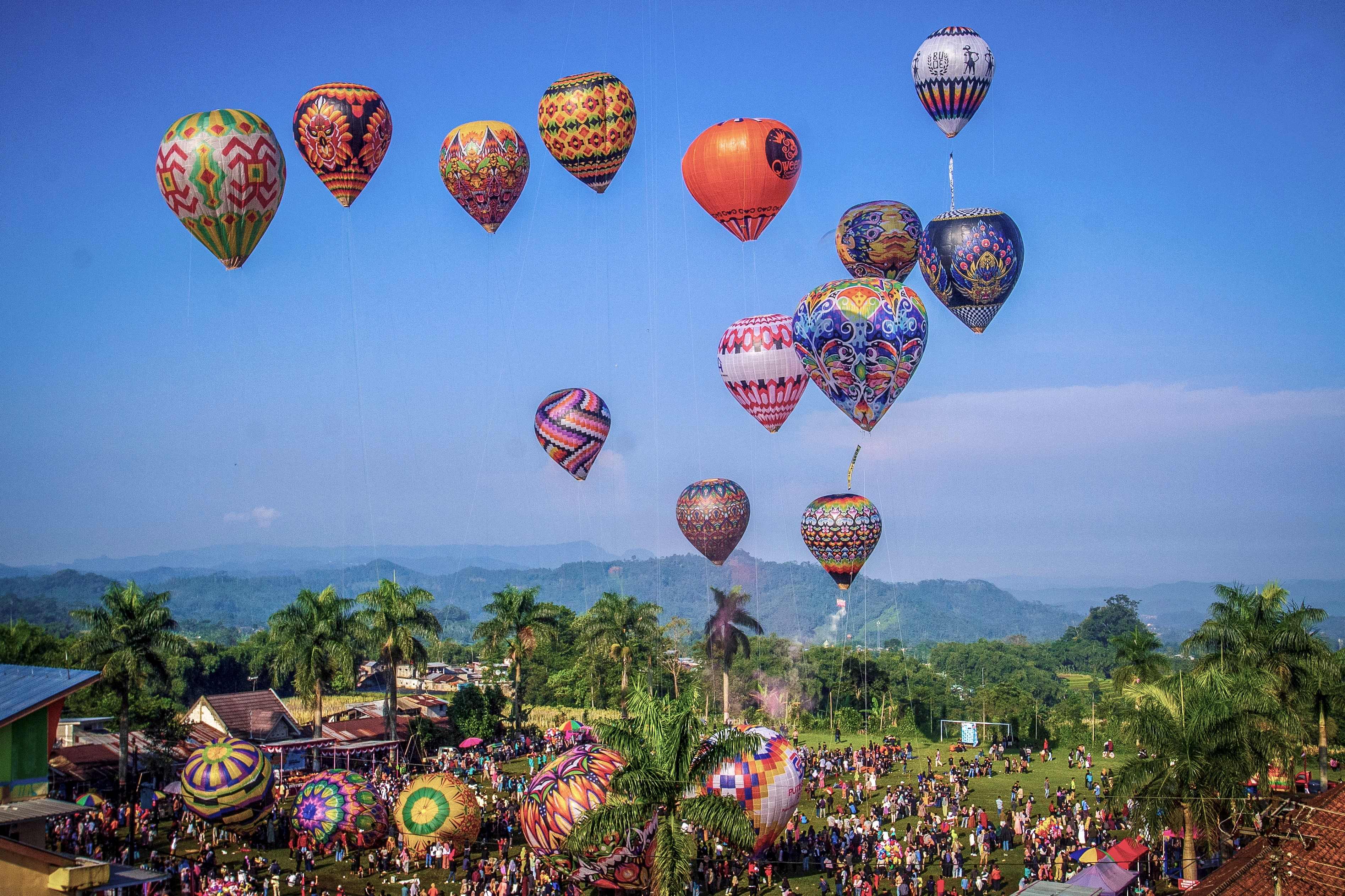 Festival balon udara di Wonosobo, Jawa Tengah.