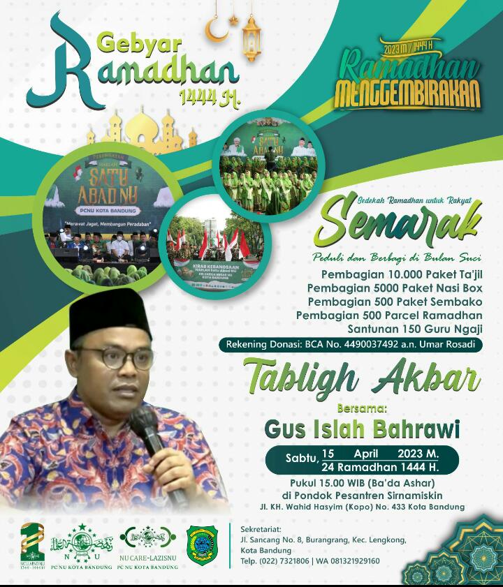Sejumlah aksi sosial digelar NU Kota Bandung dalam kegiatan Gebyar Ramadan