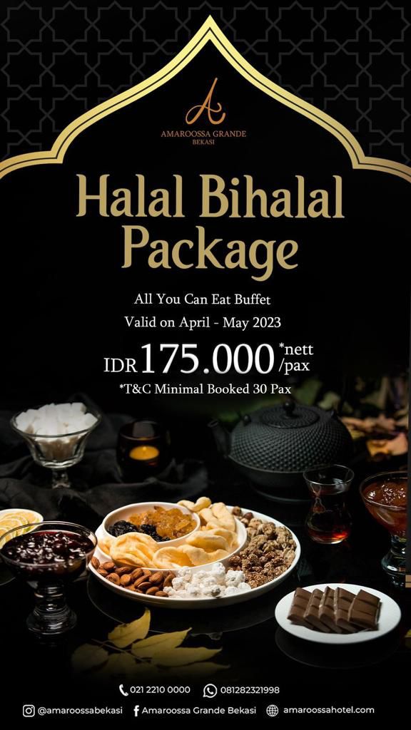 Hotel Amaroossa Grande Bekasi Menyiapkan sejumlah paket promo untuk menyambut Hari Raya Idul Fitri 1444 H.