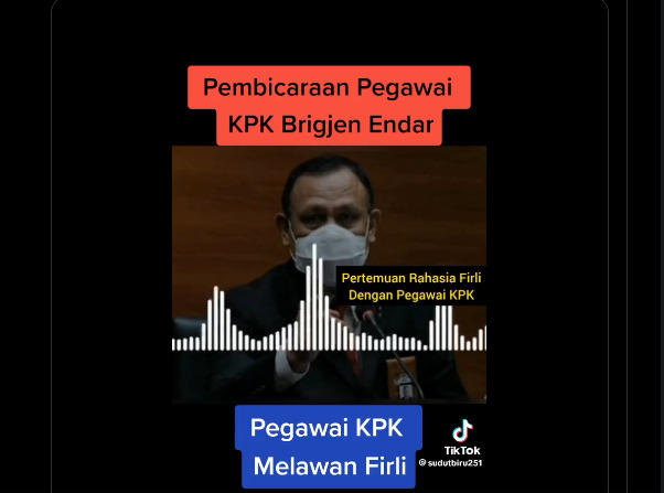 Tangkapan layar rekaman pembicaraan Firli Bahuri yang viral di Twitter.