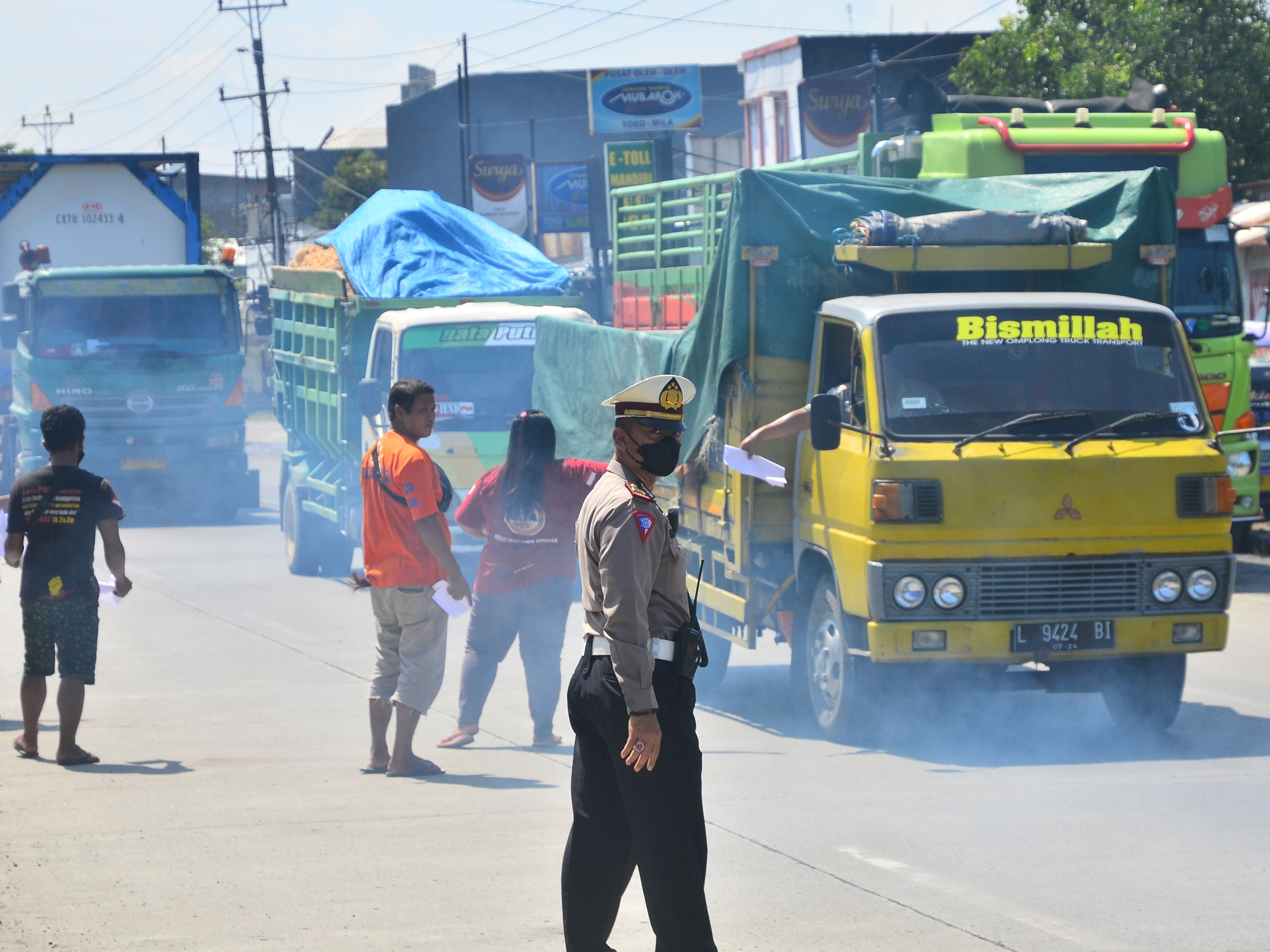 Ilustrasi truk logistik.