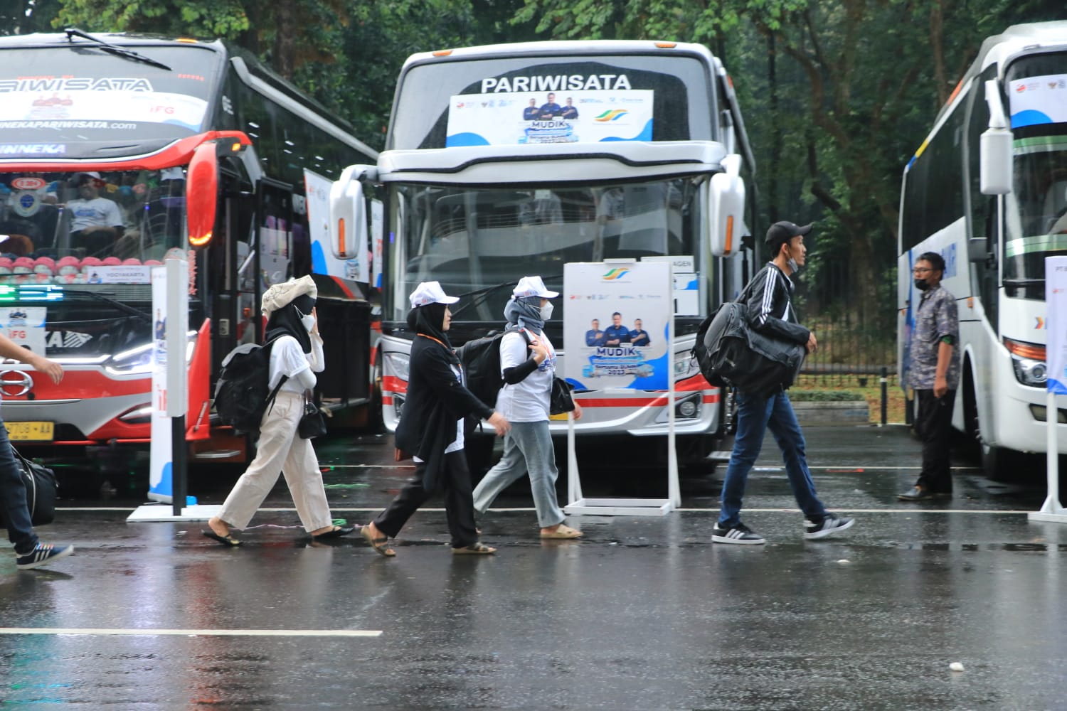 Peserta program mudik gratis yang diadakan Holding Perkebunan Nusantara