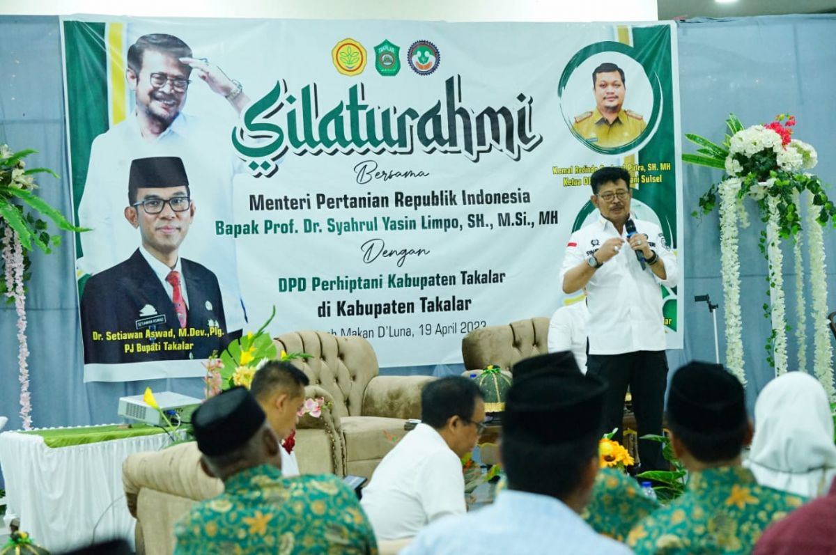 Mentan SYL menghadiri dialog yang digelar DPD Perhiptani Kabupaten Takalar di Pattallassang, Takalar, Sulsel.